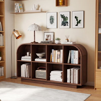 Bibliothèque courbée moderne à 2 niveaux avec 8 cubes