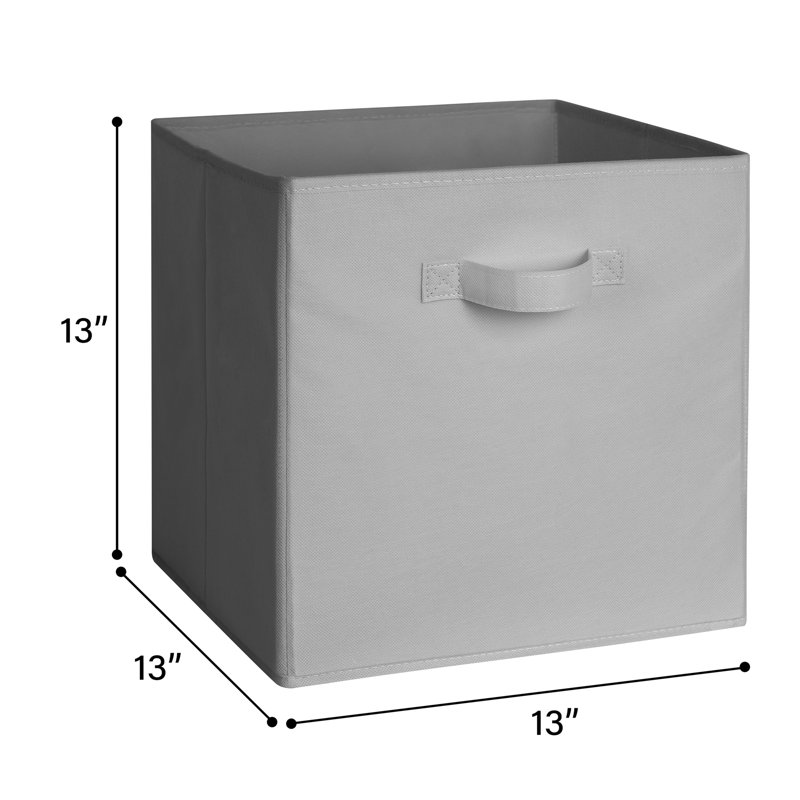 Ensemble de 6 cubes de rangement en tissu, Gris, H 13 po x l 13 po x P 13 po