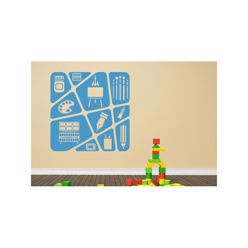 Abstract Wall Decal, Blue