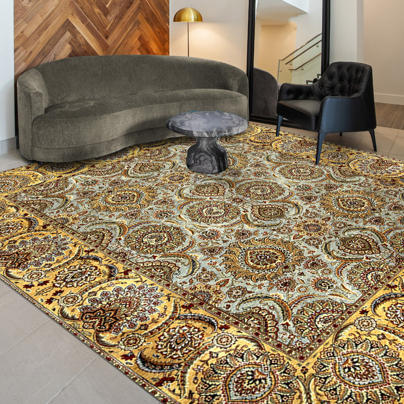 Tapis rectangulaire en laine noué à la main