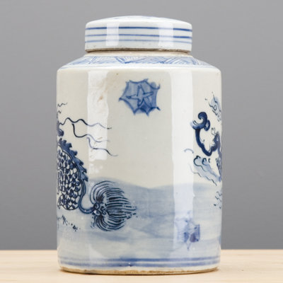 Blue and White Qilin Jar with Lid