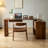 L - shaped Walnut Solid Wood Desk-670293898