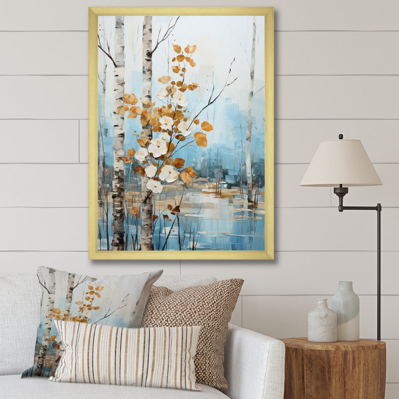 Vrisha Whispering Winds II - impression, Encadrement doré, H 40 po x l 30 po x P 1,5 po