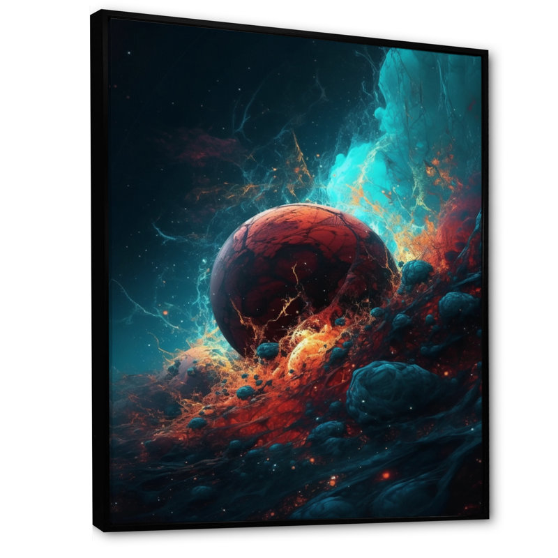 Imagine Space I - Space, reproduction d'art mural, H 40 po x l 30 po x P 1,5 po, Cadre flottant noir