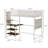 Twin sized loft metal bed with white for bedroom and dormitory, with built-in charging station and LED lighting-1425579735-1425579733