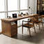 Bureau de direction rectangulaire en bois massif avec tiroirs Walnut-930664513-930664527