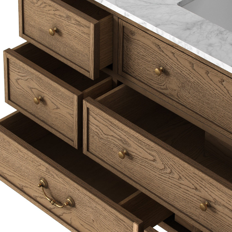 Elliston Single Wide Vanity-Carrara Marble