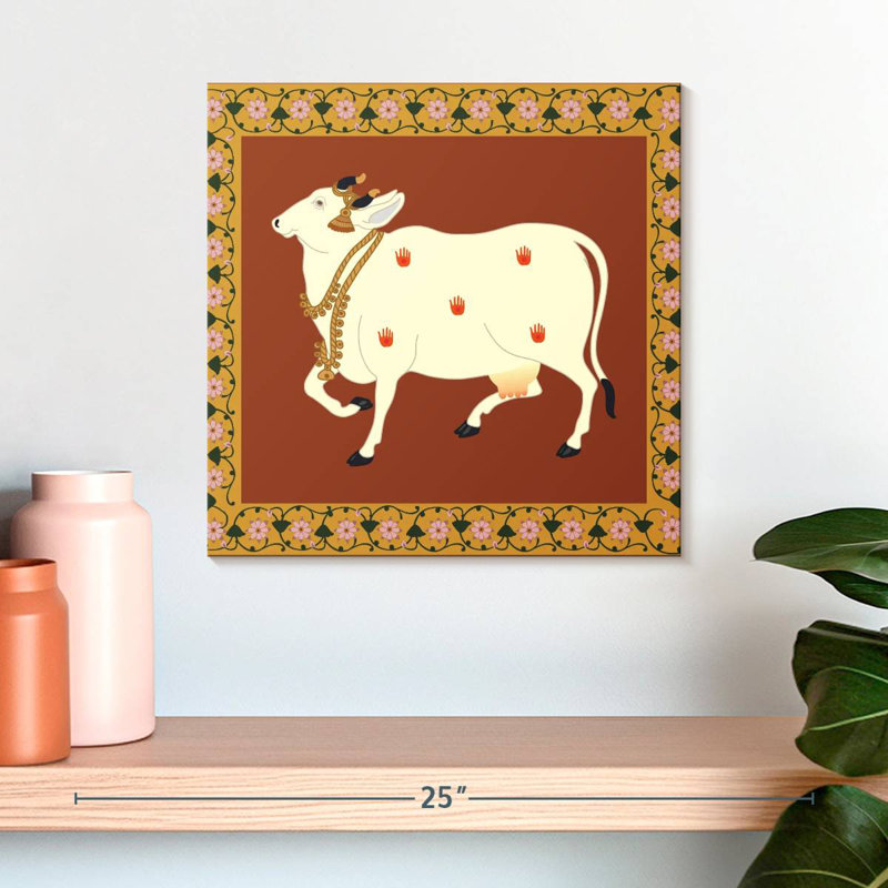 Adella Pichwai Cow, 16" H x 16" W