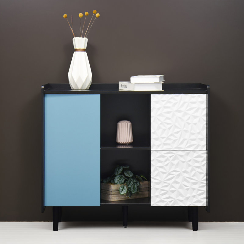 Buffet 35 po, Bleu / blanc