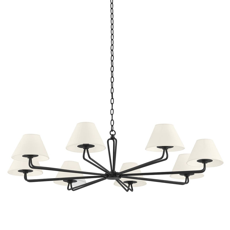 Ozias 8 Light Chandelier - Black Iron, Black Iron