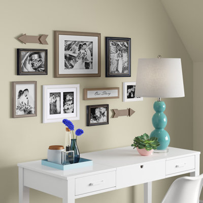 Ensemble de 8 cadres muraux en bois Hertz