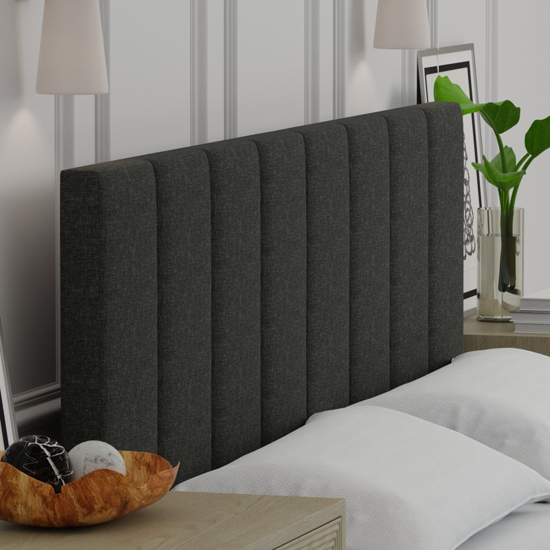 Avag Upholstered Panel Headboard, Dark Gray, King