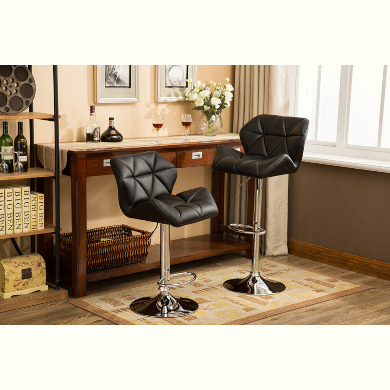Ensemble de 2 tabourets de bar comptoir en similicuir et garniture cloutée, Similicuir - noir