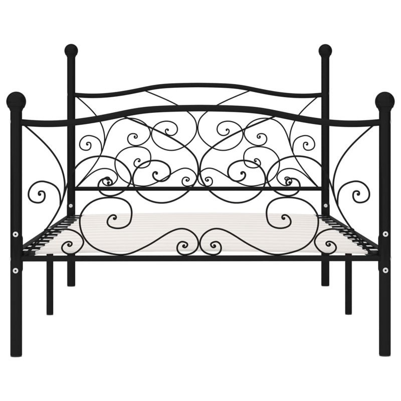 Andreas Solid Wood Bed, black, 90 x 200 cm