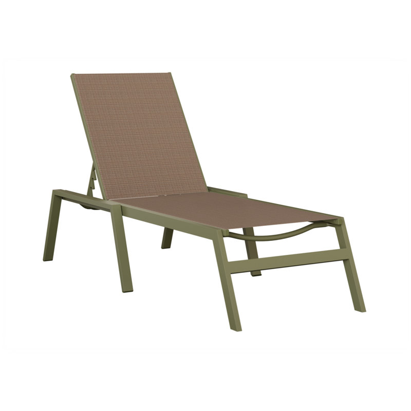 Berlin Gardens Vida Chaise Armless Lounge, Brown, Green Sage