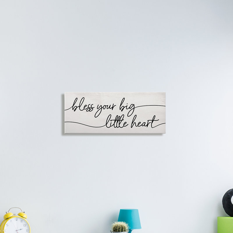 «Your Big Little Heart», phrase «Soft Country», H 10 po x l 24 po, Giclée encadrée noir minuit