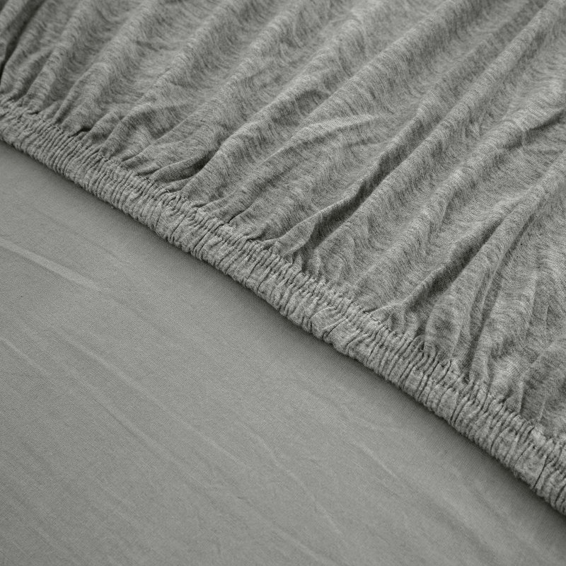 Jersey Knit Fitted Sheet, Double (4'6), Grey