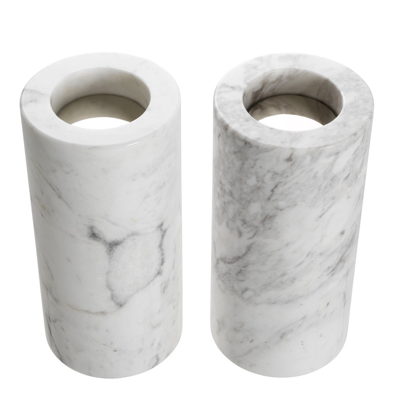 Bougeoir en marbre Tobor, H 8,27 po x l 3,94 po x P 3,94 po