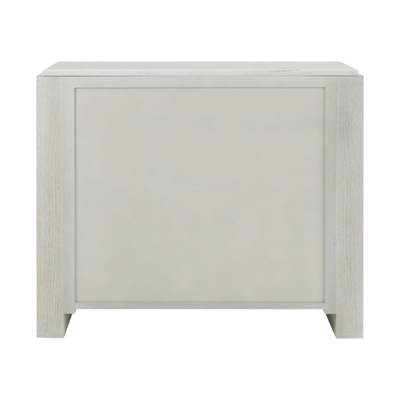 Opal White Marble Top 3-Drawer Nightstand