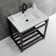 Kingston Brass Quadras 31-Inch Ceramic Console Sink with Steel Base and Shelf