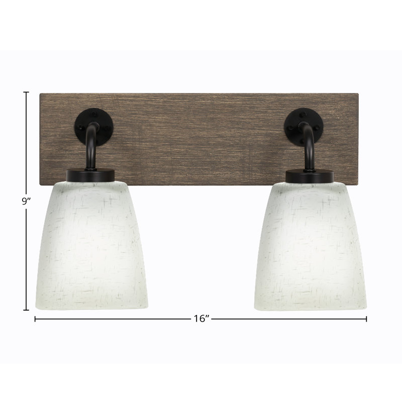 Barre d'éclairage de salle de bain Oxbridge, Grainé transparent, Noir mat / gris