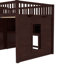 Lit mezzanine en bois moderne avec rangement, finition espresso
