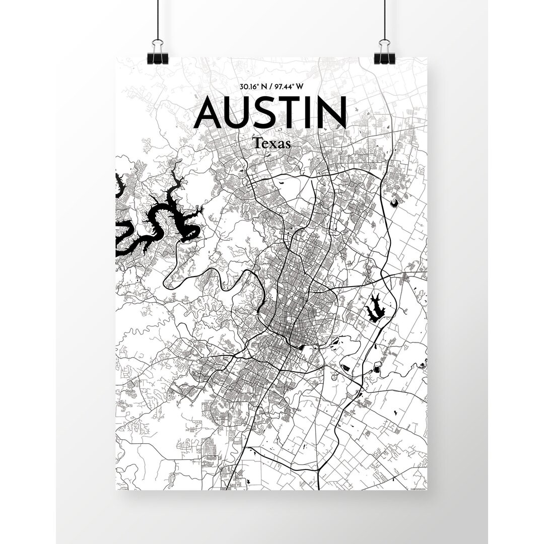 Grafikdruck Austin City Map