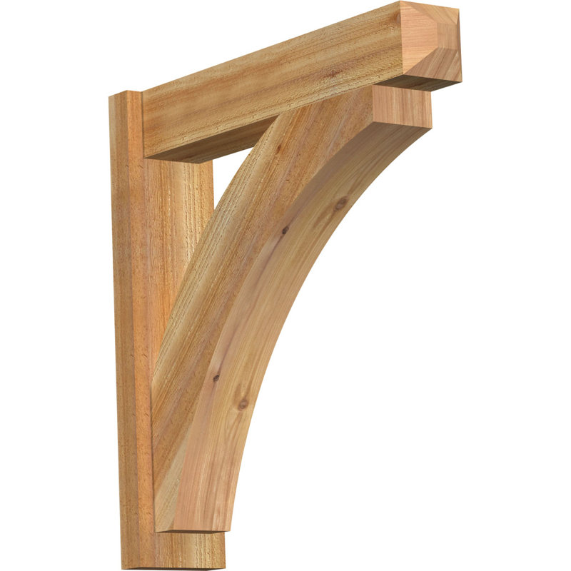 Thorton Craftsman Rustic Wood Outlooker, 6" W Western Red Cedar (Rough Sawn),  32" D x 40" H 