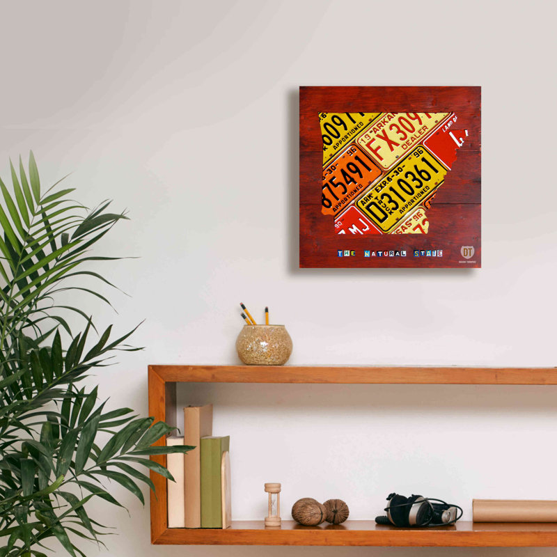 «Arkansas Map» par Design Turnpike, H 12 po x l 12 po x P 0,75 po