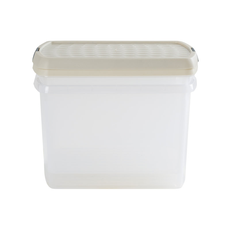 Wham Clip 21.5L Rectangular Plastic Storage Boxes with Secure Clip Lock Lids. L:39 x W:29 x H:25.5cm Clear/Stone/Slate Grey