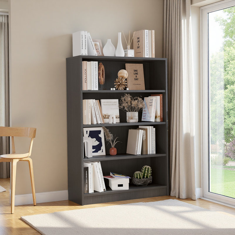 Bibliothèque autoportante à 4 tablettes Boockase, Gris