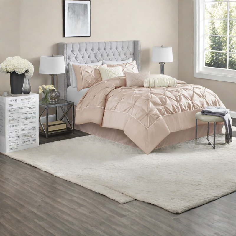 Ensemble de literie pour grand lit, touffeté en polyester Modern Blush Home