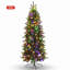 Sapin de Noël fin de 1,80 m (pas un sapin crayon) - Sapin artificiel mince avec lumières DEL multicolores, 957 extrémités de branches et embouts de protection pour les pieds