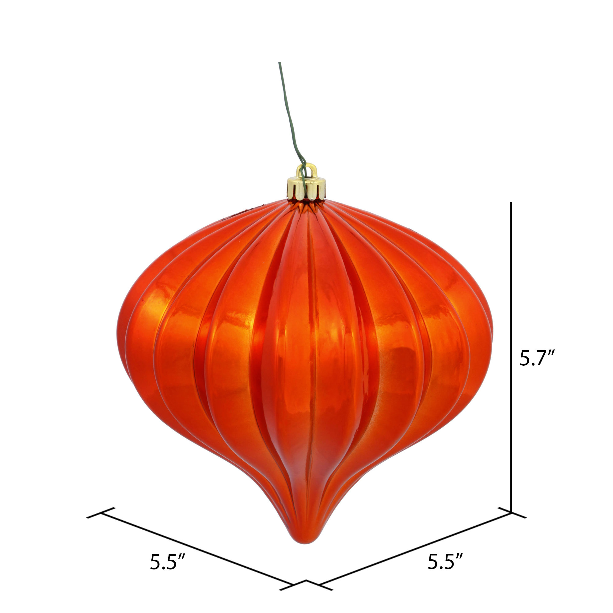 5.7" Onion Christmas Ornament UV, Burnt Orange
