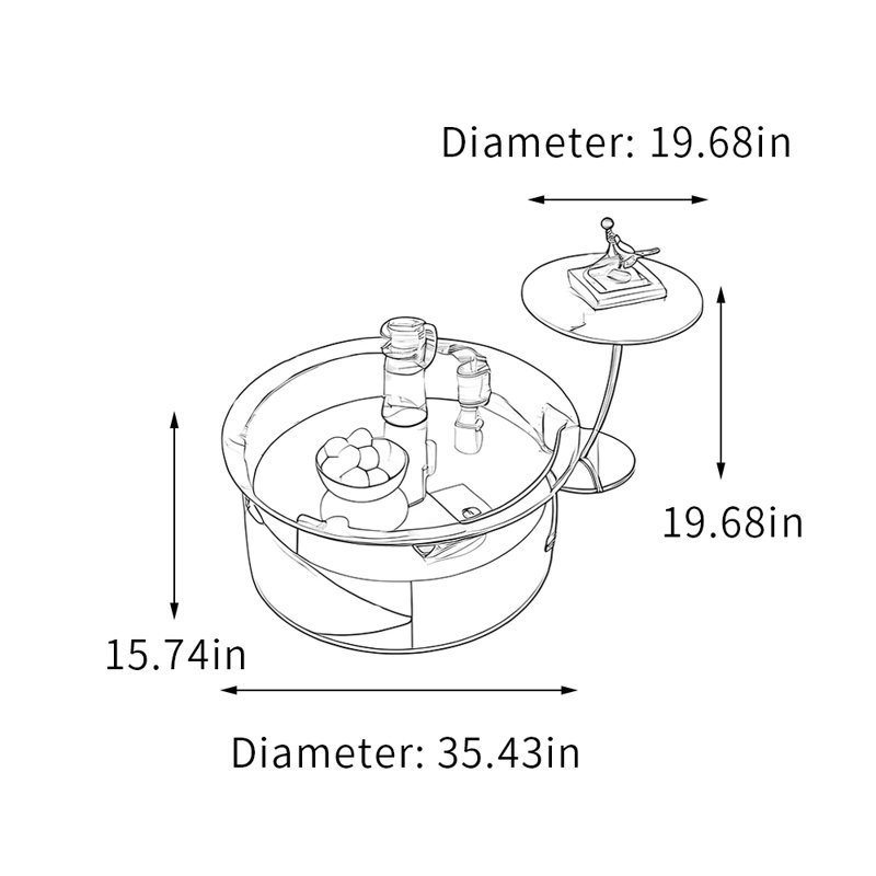 Ensemble de tables basses Modern Living, 15.74" H x 35.43" L x 35.43" W
