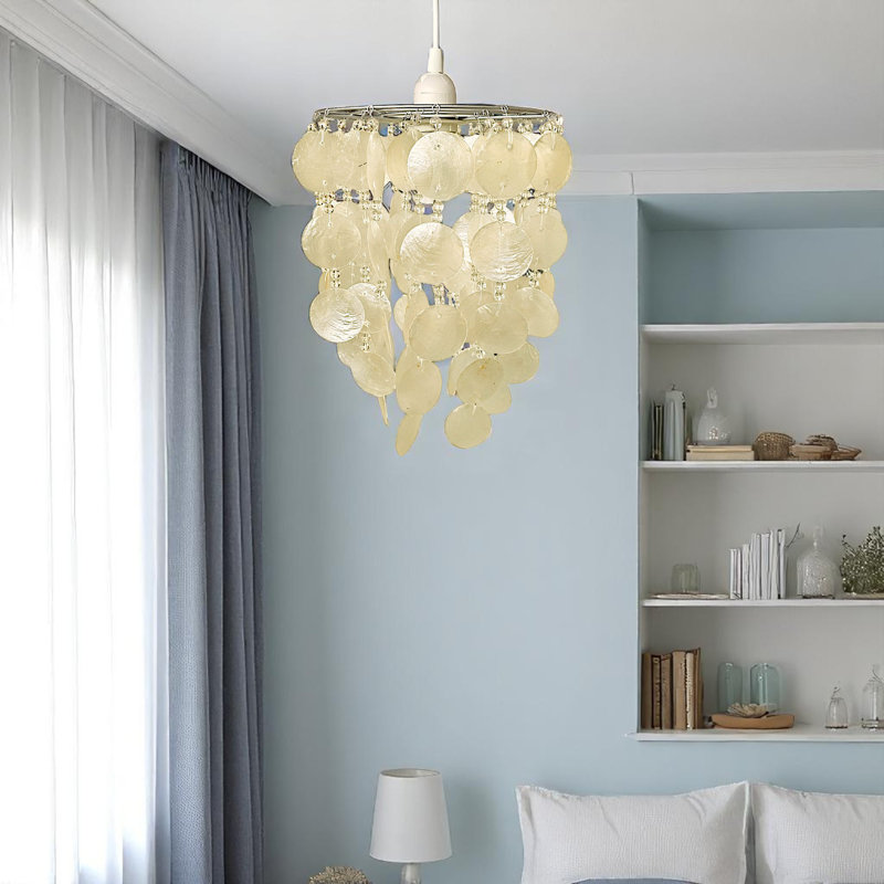 30cm H Shell / Capiz Dome Lamp Shade in Cream
