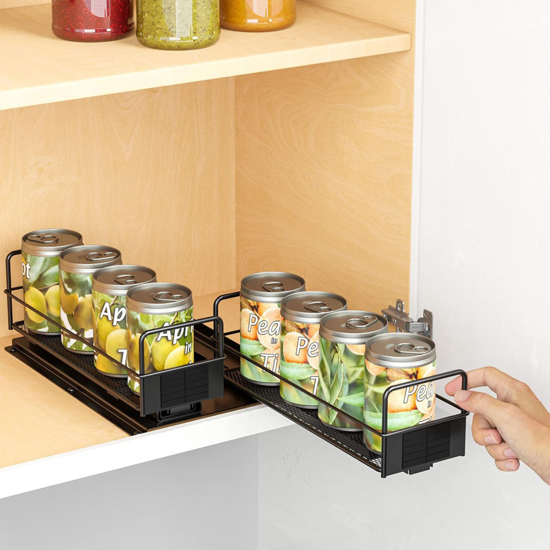 Étagère à épices à 1 niveau pour armoire, organisateur d'assaisonnements coulissant robuste, H 4 po x l 7,7 po x P 10,8 po