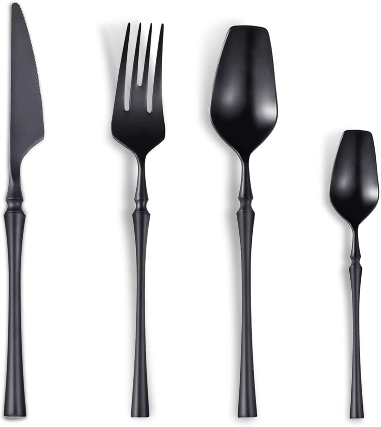 Rustic Style Flatware Canora Grey 24-Piece Modern Stainless Steel Flatware Set, Unique Rustic ...