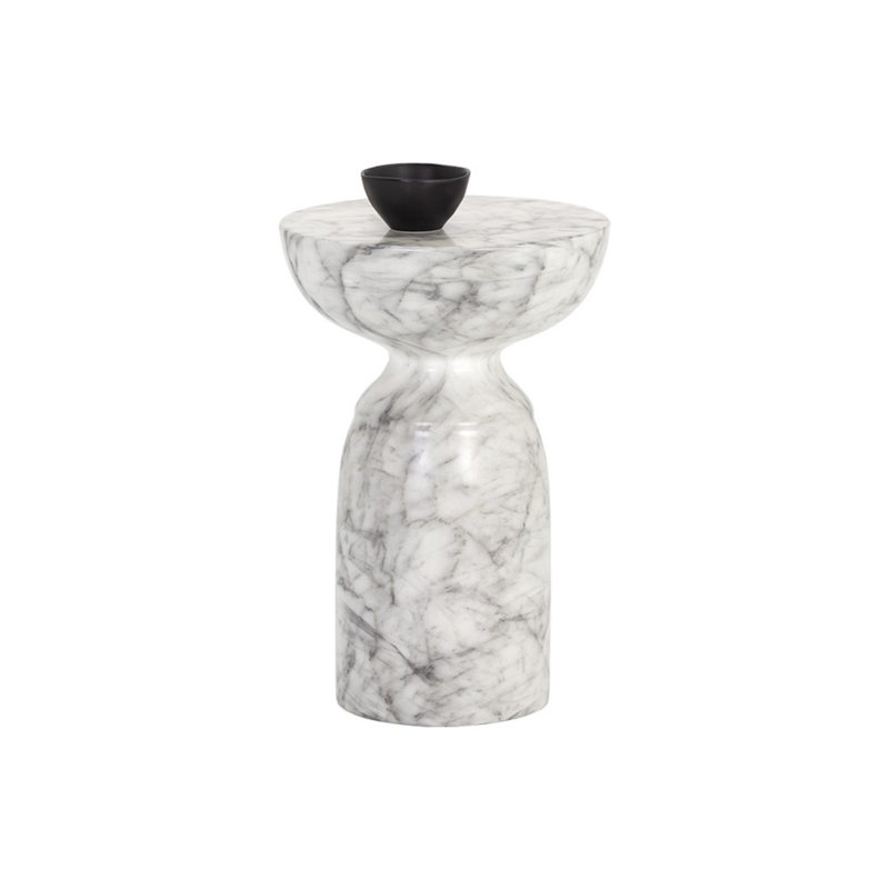 Sophie End Table, White Marble