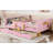 Full Size Platform Bed With Storage Drawers, Solid Wood Beds Frame With Bed Guardrail, Small Shelf, And Hooks, No Box Spring Needed, Pink-1322145174-1322145175