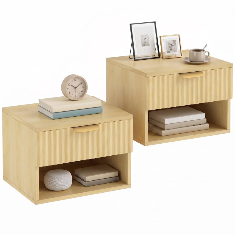 40 cm W Bedside Table, Oak