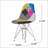 Patchwork Accent Chair Bohemian Style Fabric? Chair with Chromed Legs Geometric Pattern Chair, 18D x 21W x 32H, Set of 2