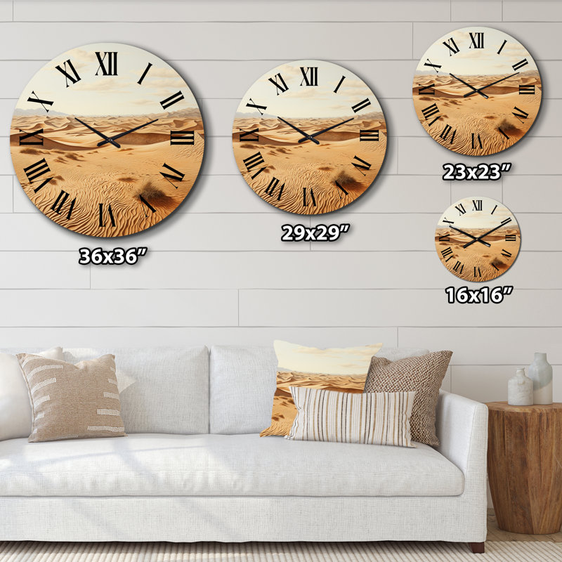 Horloge murale Desert Sand Serenity Pointillism I - Paysages, Petit