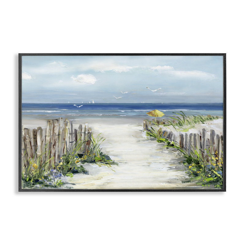 Sunlit Dune Path To Ocean, estampe numérique, conception de Sally Swatland, H 16 po x l 24 po