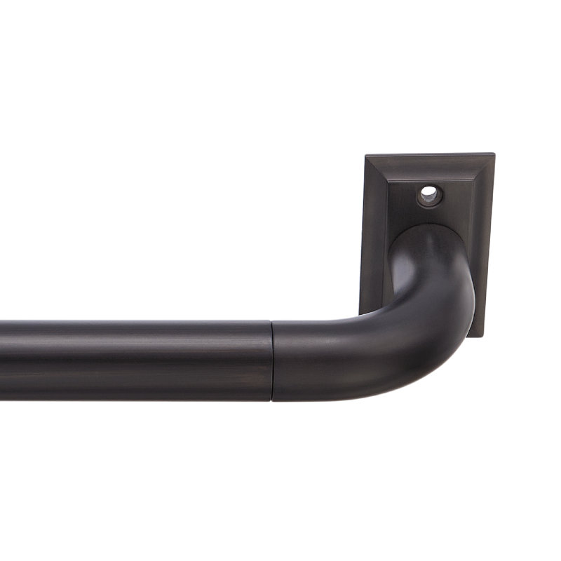 Modern Dark Brown Steel Wall Mounted Blackout Curtain Rod Set
