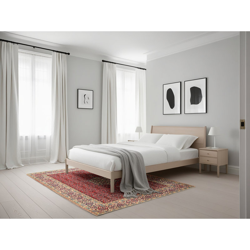 Tapis traditionnel rouge / brun Burwinda, Rectangle 5 pi x 7 pi