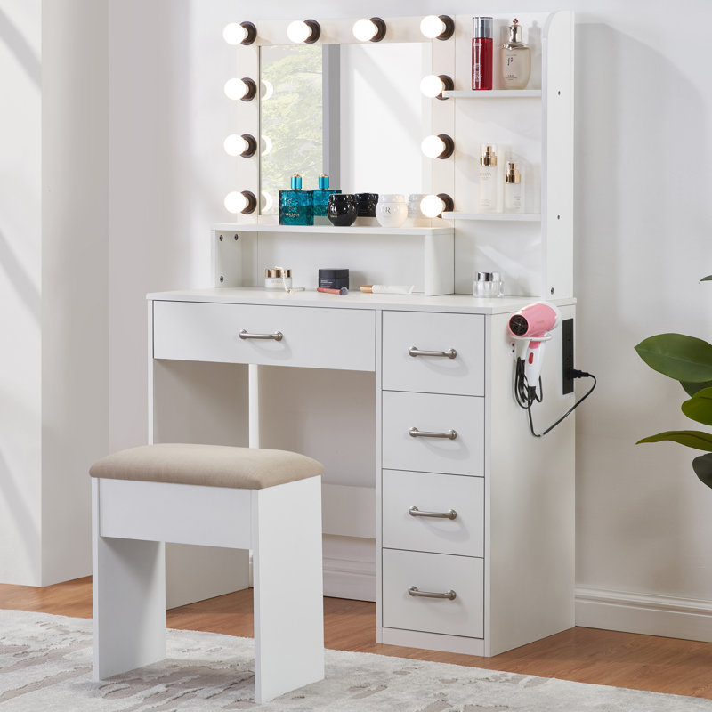 Belfort 5 drawer dressing table with lights