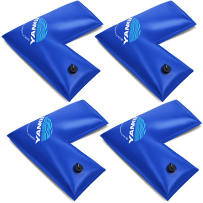 Yankee Pool Weights - Tubes d'eau de piscine d'angle, sacs d'eau de piscine pour couvertures rectangulaires de piscine creusée, poids de couverture de piscine de 23,6 po x 11,8 po, PVC résistant de 0,4 mm, sacs de couverture de piscine résistants au fr