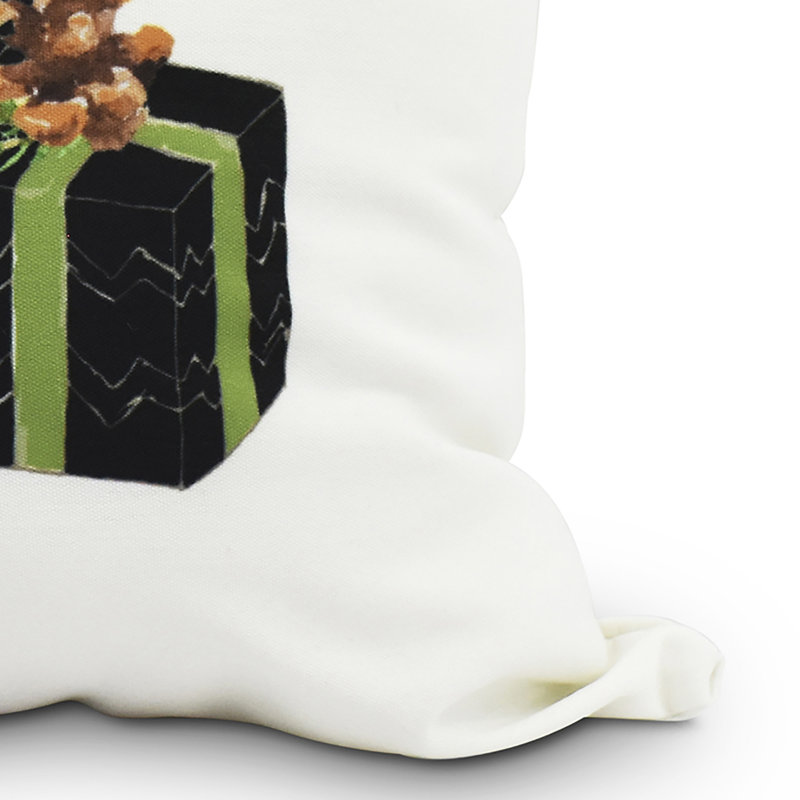 Housse et insert de coussin décoratif carré nature Maselli, Noir / blanc, 16 po x 1 po