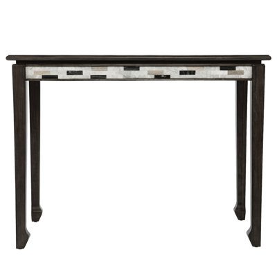 Table de comptoir - gris. 48 po Profondeur, largeur 24, hauteur 36,55. Matériau. Finition gris foncé et tablier en marbre. Pieds courbés pour une ambiance classique. Meubles de maison polyvalents, produit 46,65
